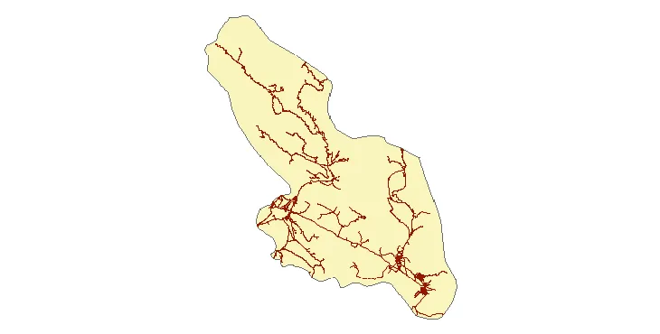 جدیدترین نقشه شیپ فایل راه های شهرستان رستم + PDF