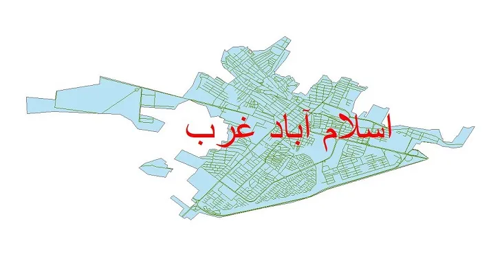 دانلود نقشه شیپ فایل شبکه معابر شهر اسلام آباد غرب