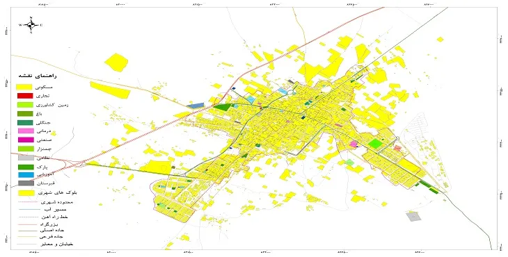 نقشه شیپ فایل (GIS) شهر نی ریز 1404 + عکس با کیفیت