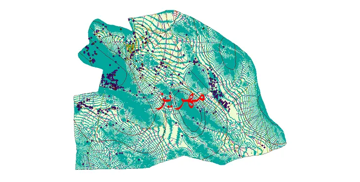 دانلود نقشه های شیپ فایل شهرستان مهریز + کاملترین لایه GIS