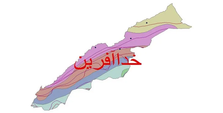 نقشه شیپ فایل اقلیمشناسی شهرستان خداآفرین + 7 لایه اقلیمی