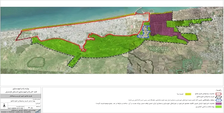نقشه محدوده و حریم شهر فریدونکنار | کیفیت بالا