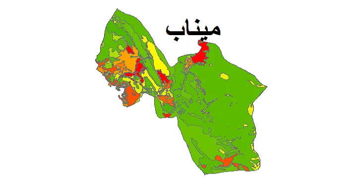 بروزترین نقشه شیپ فایل کاربری اراضی شهرستان میناب + PDF