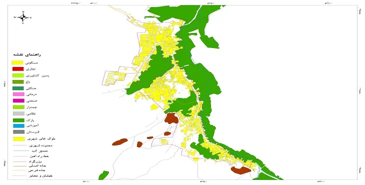 نقشه شیپ فایل (GIS) شهر برزک سال 1404 + عکس با کیفیت
