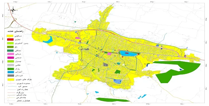 نقشه شیپ فایل (GIS) شهر لاهیجان 1405 + عکس با کیفیت