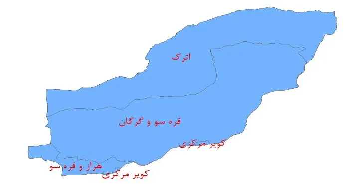 دانلود نقشه شیپ فایل (لایه GIS) حوضه های آبریز استان گلستان