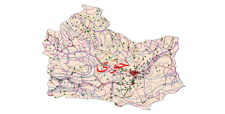 دانلود نقشه های شیپ فایل شهرستان خوی + کاملترین لایه GIS