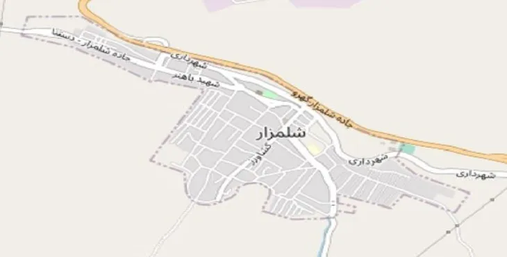 دانلود نقشه شهر شلمزار + pdf با کیفیت بالا