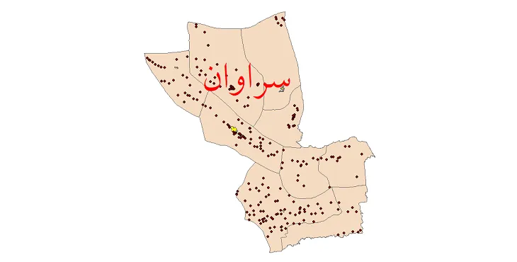 دانلود نقشه شیپ فایل (GIS) تقسیمات سیاسی شهرستان سراوان سال 1400