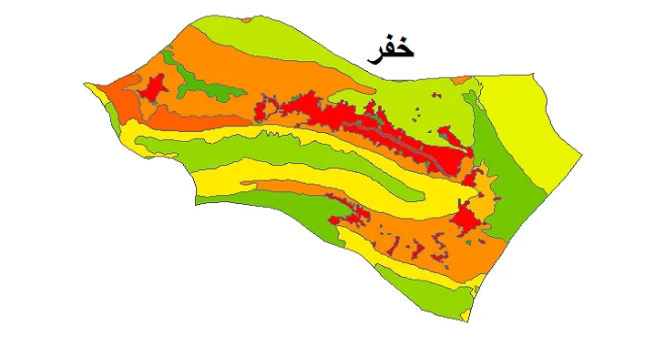 بروزترین نقشه شیپ فایل کاربری اراضی شهرستان خفر + PDF