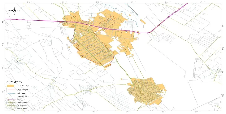 نقشه خیابان‌ها و معابر شهر باغستان + عکس کیفیت بالا