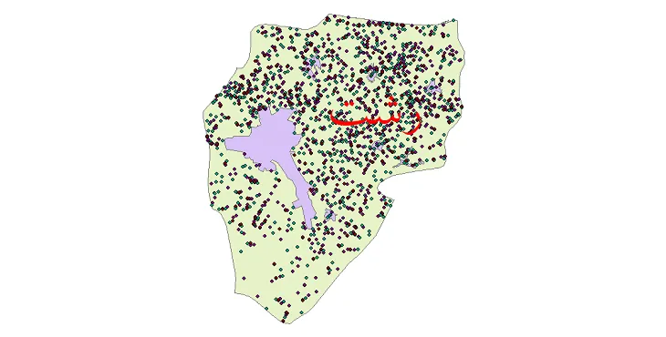 دانلود نقشه شیپ فایل جمعیت نقاط شهری و روستایی شهرستان رشت از سال 1335 تا 1395