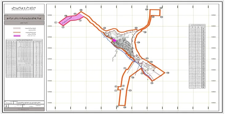 نقشه محدوده و حریم شهر چکنه | کیفیت بالا