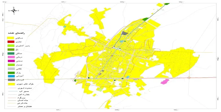 نقشه شیپ فایل (GIS) شهر خلیل آباد 1404 + عکس با کیفیت