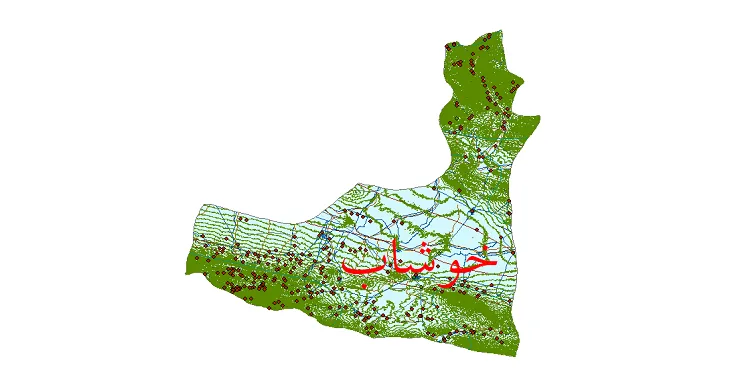 دانلود نقشه های شیپ فایل شهرستان خوشاب + کاملترین لایه GIS