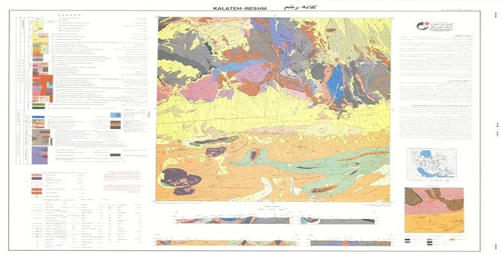 نقشه زمین‌ شناسی محدوده شهری کلاته رشم + تصویر با کیفیت بالا