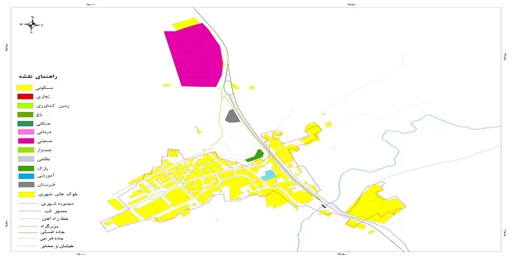 نقشه شیپ فایل (GIS) شهر فرسفج 1405 + عکس با کیفیت