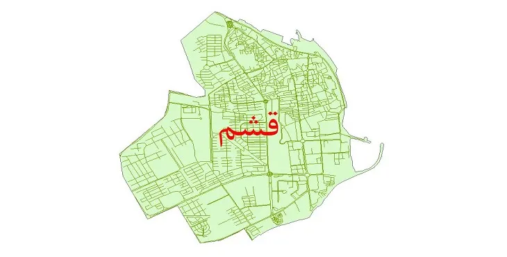 دانلود نقشه شیپ فایل شبکه معابر شهر قشم