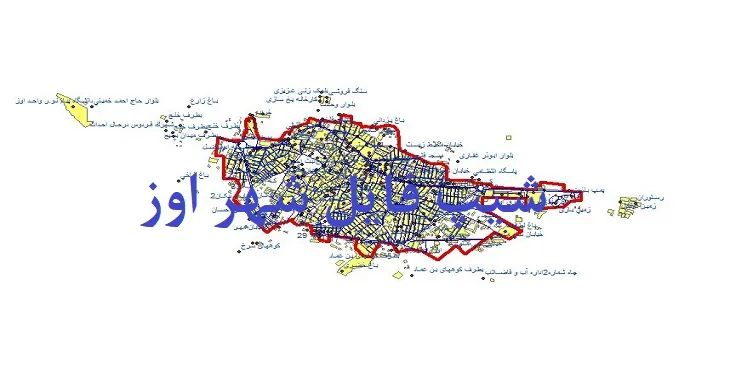 دانلود نقشه های شیپ فایل شهر اوز