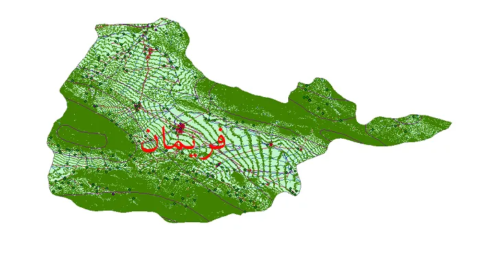 دانلود نقشه های شیپ فایل شهرستان فریمان + کاملترین لایه GIS