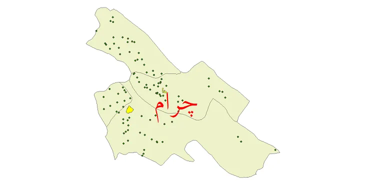 دانلود نقشه شیپ فایل (GIS) تقسیمات سیاسی شهرستان چرام سال 1400