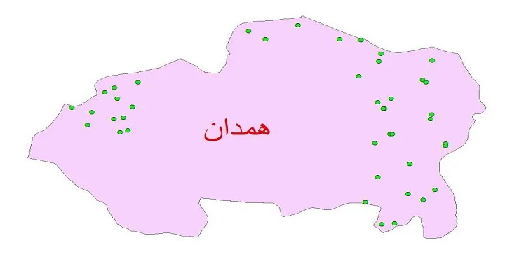 دانلود نقشه شیپ فایل کیفیت آب چاه های شهرستان همدان