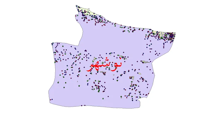 دانلود نقشه شیپ فایل جمعیت نقاط شهری و روستایی شهرستان نوشهر از سال 1335 تا 1395