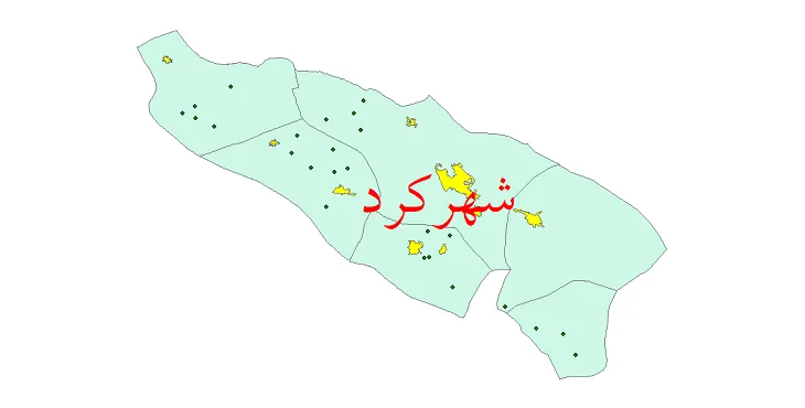 دانلود نقشه شیپ فایل (GIS) تقسیمات سیاسی شهرستان شهرکرد سال 1400