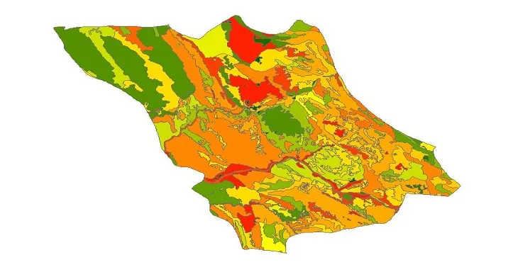 بروزترین نقشه شیپ فایل کاربری اراضی شهرستان باغملک + PDF