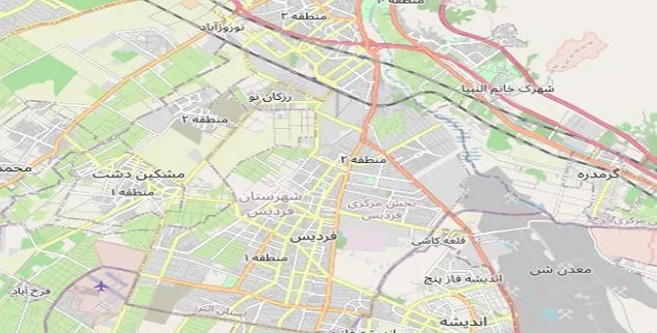 دانلود نقشه شهر فردیس + pdf با کیفیت بالا