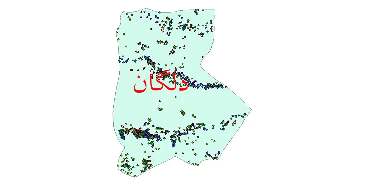 دانلود نقشه شیپ فایل جمعیت نقاط شهری و روستایی شهرستان دلگان از سال 1335 تا 1395