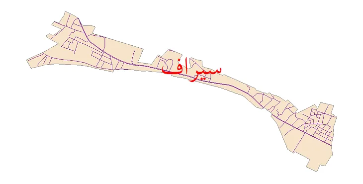 دانلود نقشه شیپ فایل شبکه معابر شهر سیراف