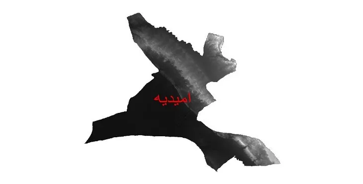 دانلود نقشه دم (DEM) شهرستان امیدیه | دقت 30 متر