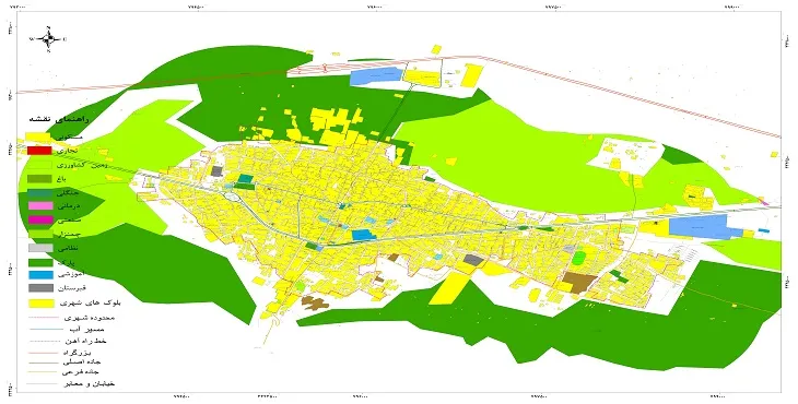 نقشه شیپ فایل (GIS) شهر استهبان 1404 + عکس با کیفیت