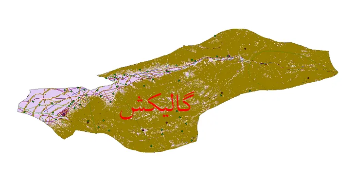 دانلود نقشه های شیپ فایل شهرستان گالیکش + کاملترین لایه GIS