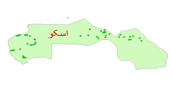 دانلود نقشه شیپ فایل کیفیت آب چاه های شهرستان اسکو