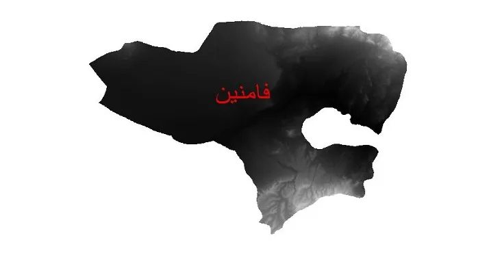 دانلود نقشه دم (DEM) شهرستان فامنین | دقت 30 متر