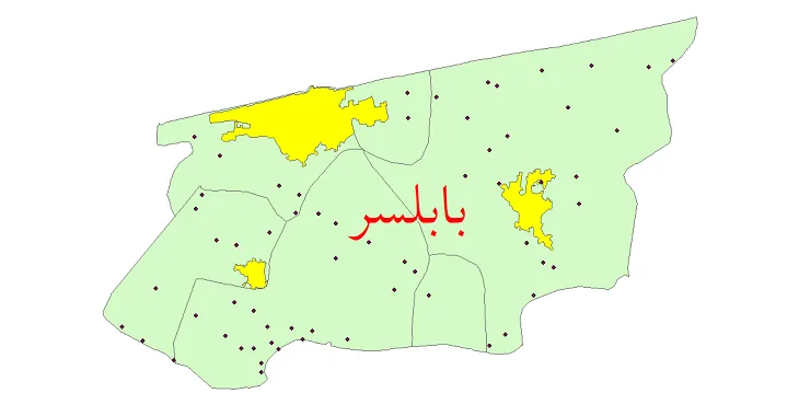 دانلود نقشه شیپ فایل (GIS) تقسیمات سیاسی شهرستان بابلسر سال 1400