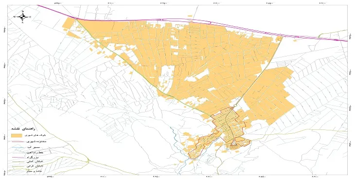 نقشه خیابان‌ها و معابر شهر آبسرد + عکس کیفیت بالا