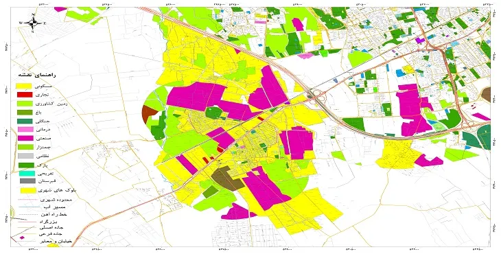 نقشه شیپ فایل (GIS) شهر چهاردانگه 1404 + عکس با کیفیت