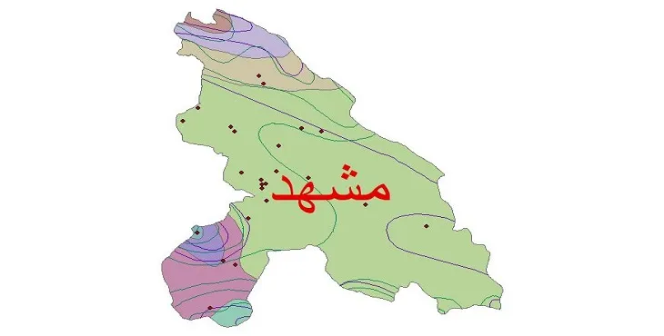 نقشه شیپ فایل اقلیمشناسی شهرستان مشهد + 7 لایه اقلیمی