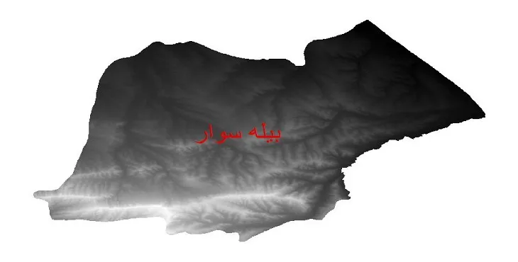 دانلود نقشه دم (DEM) شهرستان بیله سوار | دقت 30 متر