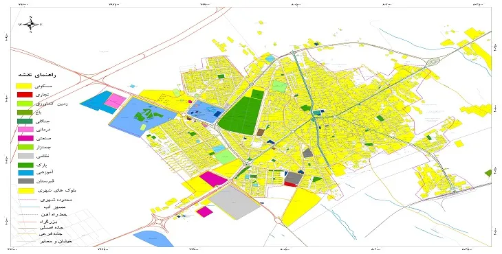 نقشه شیپ فایل (GIS) شهر دامغان 1404 + عکس با کیفیت