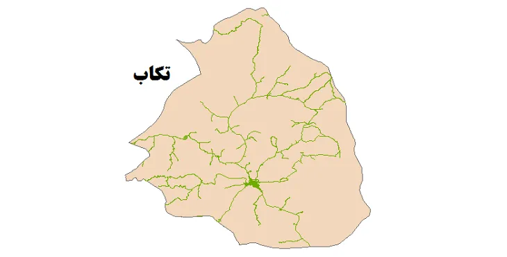 جدیدترین نقشه شیپ فایل راه های شهرستان تکاب + PDF