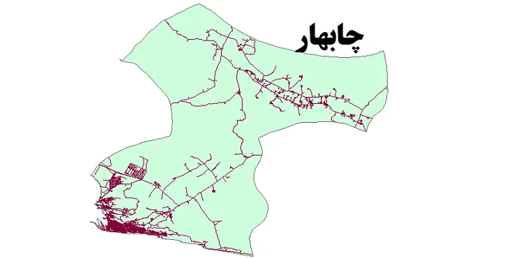 جدیدترین نقشه شیپ فایل راه های شهرستان چابهار + PDF
