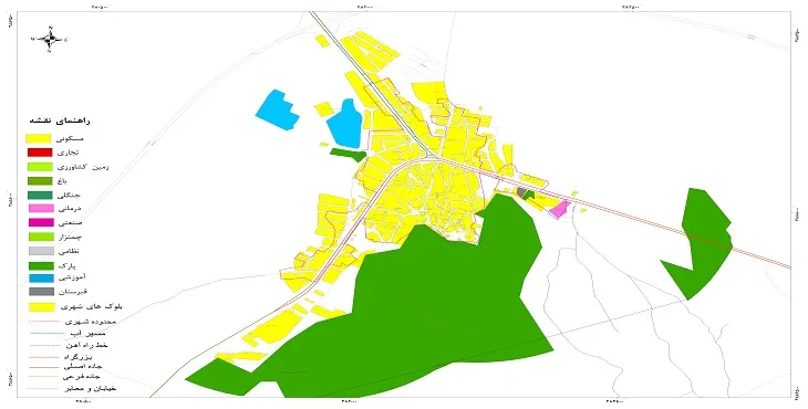 نقشه شیپ فایل (GIS) شهر نوبران 1405 + عکس با کیفیت
