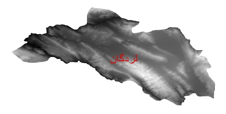 دانلود نقشه دم (DEM) شهرستان لردگان | دقت 30 متر