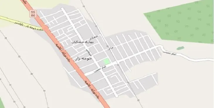 دانلود نقشه شهر خومه زار + pdf با کیفیت بالا