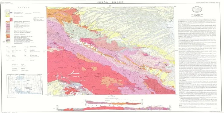 نقشه زمین‌ شناسی محدوده شهری جبالبارز + تصویر با کیفیت بالا