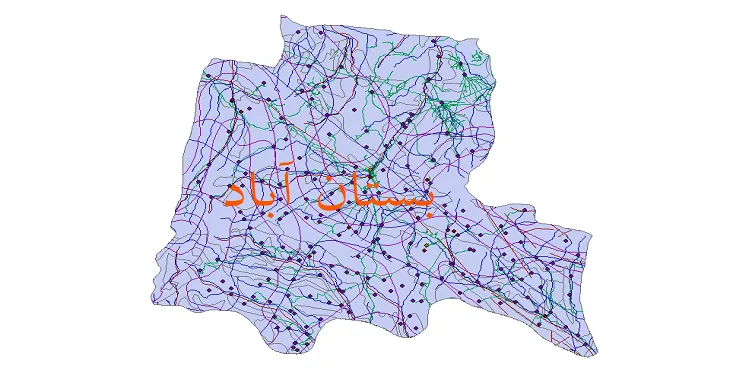 دانلود نقشه های شیپ فایل شهرستان بستان آباد + کاملترین لایه GIS